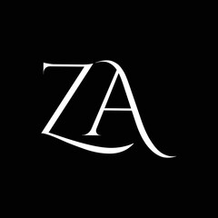 ZA ZA Logo Design, Creative Minimal Letter ZA ZA Monogram - obrazy, fototapety, plakaty
