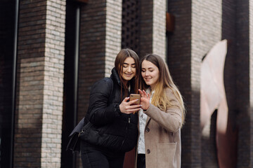 Young people with mobile phone