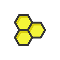 Honeycomb Filled Outline Icon. Honeycomb Logo. Vector Illustration. Isolated on White Background. Editable Stroke