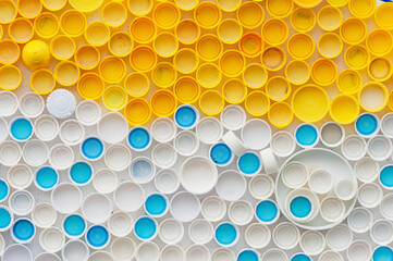 Pattern and background of recycled Plastic Bottle Cap