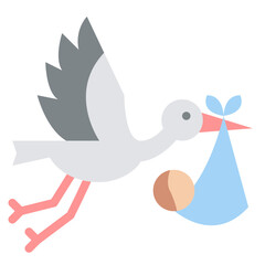 stork baby birth pregnancy icon
