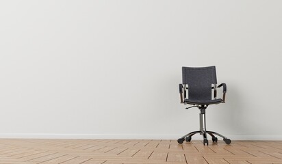 Empty office chair in a modern office space. 3D Rendering