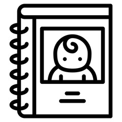 baby diary record book icon