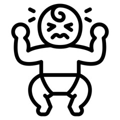 newborn cry baby hungry icon