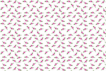 Seamless pink floral pattern with peony buds