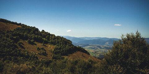 Fototapeta premium Beautiful mountain landscape during the day. Carpathians, Ukraine. Image for your creativity, design or illustrations.