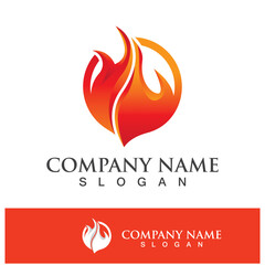 Fire logo design illustration and fire symbol