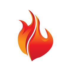 Fire logo design illustration and fire symbol