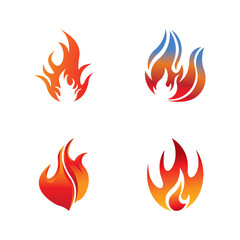 Fire logo design illustration and fire symbol