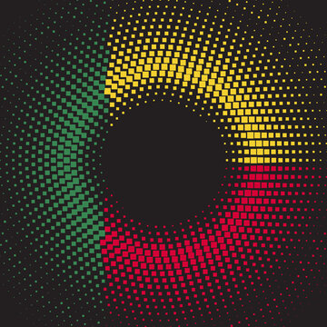 008 Half tone square round gradient template Benin flag