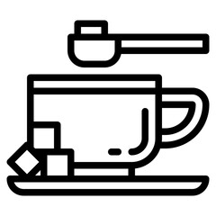 coffee adding sugar drink icon