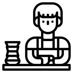 barista man coffee cup icon