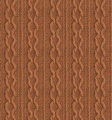 brwon cable rope knit seamless pattern   