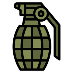 hand grenade army military weapon icon