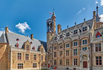 Papier Peint photo Lavable Brugges Bruges historic and traditional architectures