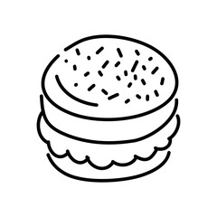 Hamburger doodle icon. Hand drawn black sketch. Vector Illustration.
