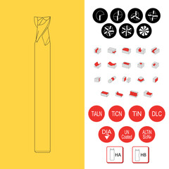 Drawing of solid carbide end mill for cnc machine
