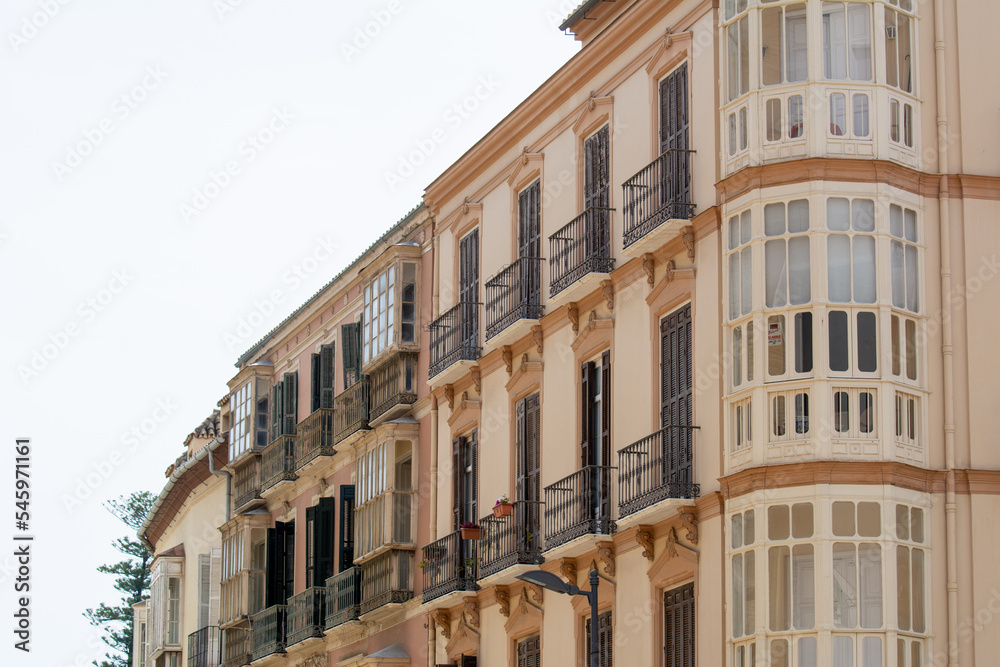 Wall mural Balconys detail on old buidling in cadiz spain