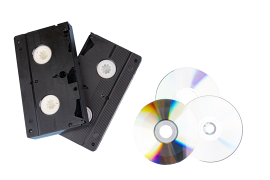 VHS videotapes and CDs