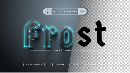 Glow Frost - Editable Text Effect, Font Style
