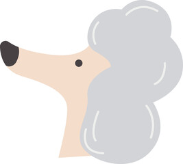 Cute poodle flat icon Funny pet Care and love
