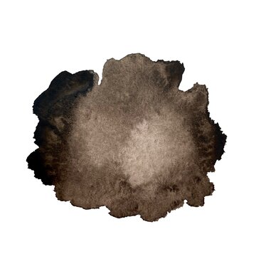Black blot cloud form a watercolor illustration 