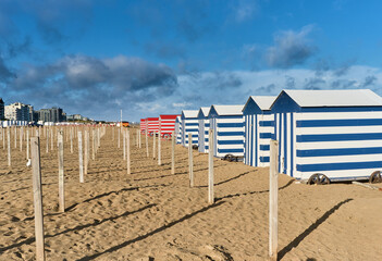 bathing cabins at De Panne beach, Belgium