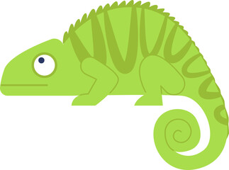 Green iguana flat icon Exotic chameleons Wildlife