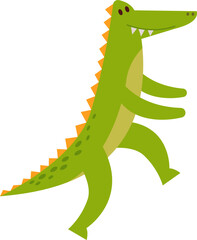 Funny crocodile flat icon Circus Wild animal