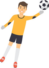 Goalkeeper defending football goal.