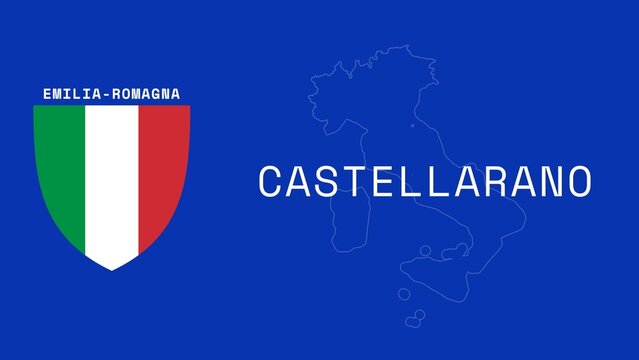 Castellarano: Illustration mit dem Ortsnamen der italienischen Stadt Castellarano in der Region Emilia-Romagna