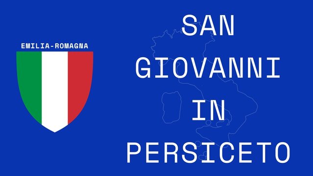 San Giovanni in Persiceto: Illustration mit dem Ortsnamen der italienischen Stadt San Giovanni in Persiceto in der Region Emilia-Romagna