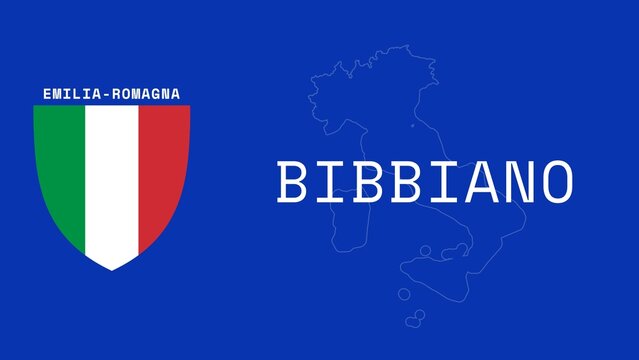 Bibbiano: Illustration mit dem Ortsnamen der italienischen Stadt Bibbiano in der Region Emilia-Romagna