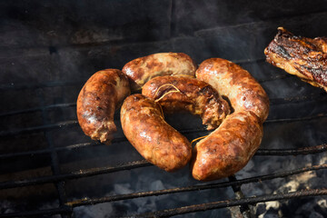 Barbecue, grilled sausages , traditional argentine cuisine