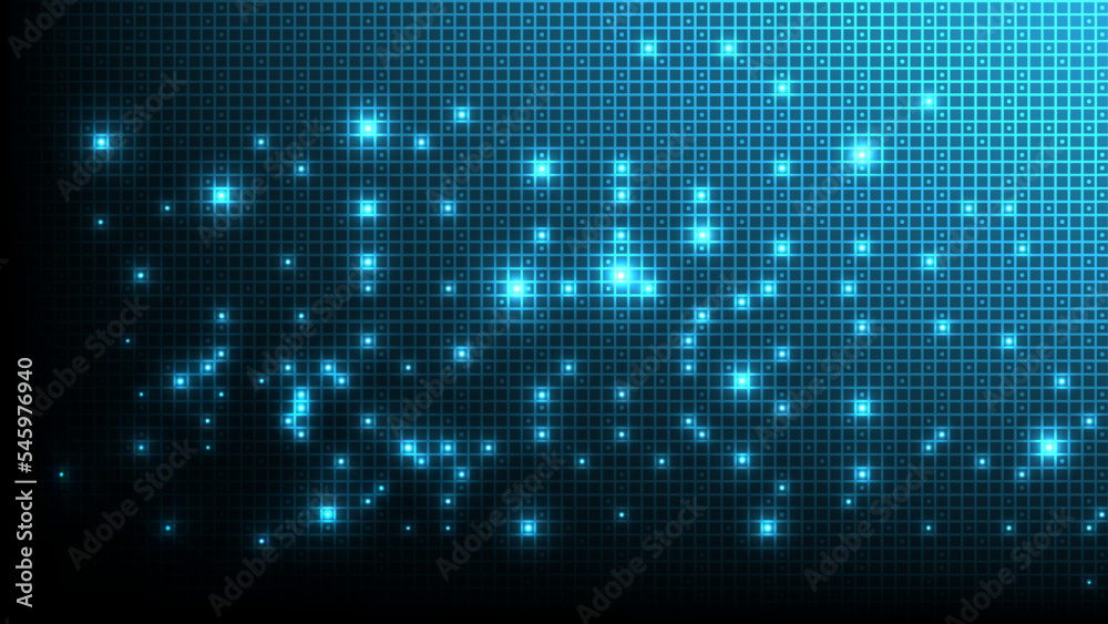 Poster abstract technology background with geometric texture and grid pattern with lighting glowing particl