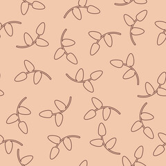 nature vector contours of twigs seamless pattern