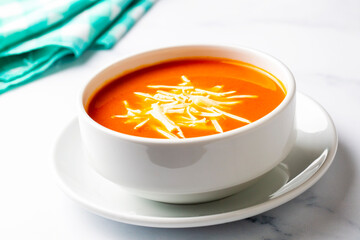 Delicious looking tomato soup. Turkish name; Domates corbasi