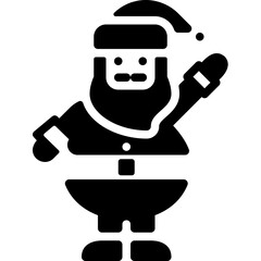 Santa glyph solid icon