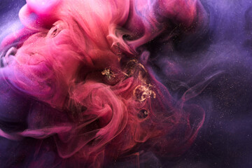 Pink lilac abstract background, luxury smoke, acrylic paint underwater explosion, cosmic swirling ink © amixstudio