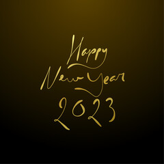 Happy new year 2023. Stylish elegant black background