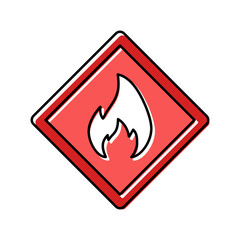 danger fire color icon vector illustration