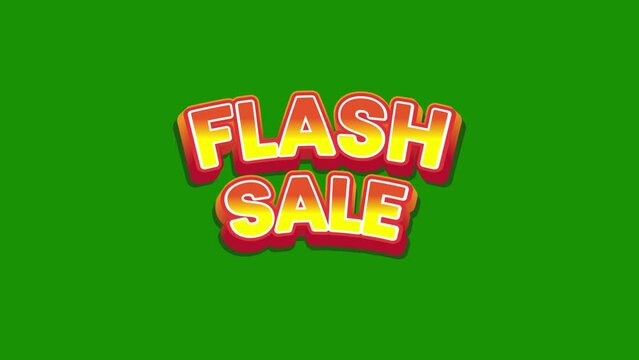Animated 3D Text Effects - Flash Sales Text with Can Be Used Through a Green Screen. Perfect for Business ad text promotion use