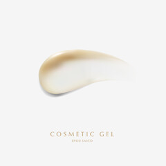 cosmetic cream smear,touch isolated on white background.