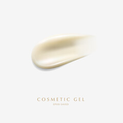cosmetic cream smear,touch isolated on white background.