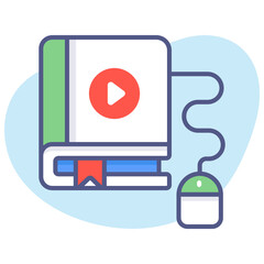 Video lecture, video book, Modern concepts flat design, Premium quality vector illustration concept. Vector symbol.