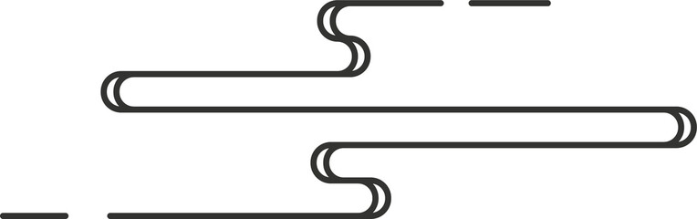 Asian Chinese cloud. Traditional oriental Asian flat design element. Outline illustration