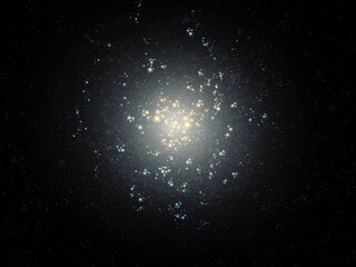 Cluster of stars in space, a large constellation. Starry night sky, beauty of space.