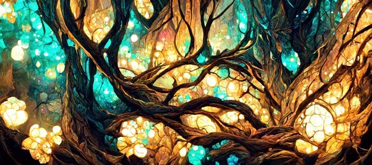 crystalline dream forest vine as wallpaper background