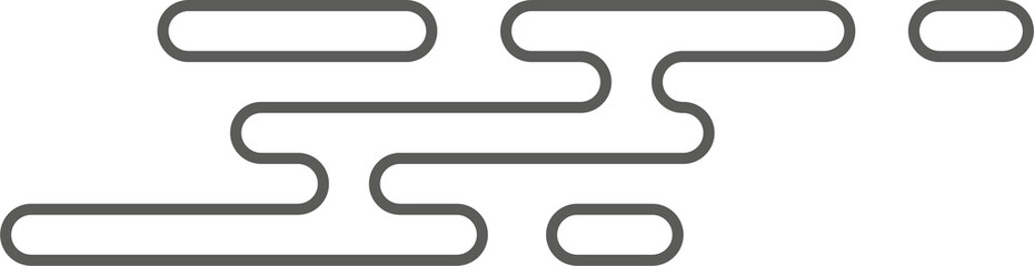 Asian Chinese clouds. Traditional oriental Asian flat design element. Outline illustration
