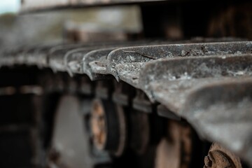 Selectgive focus of the caterpillar track with a blurry  background